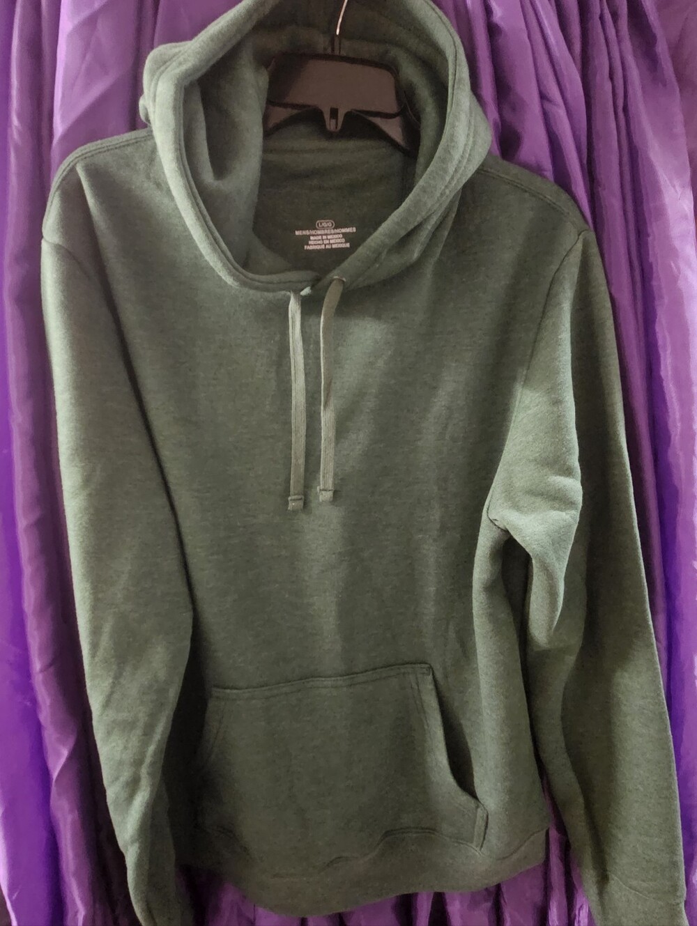 Men's Olive Green Hooded Pullover Sweatshirt